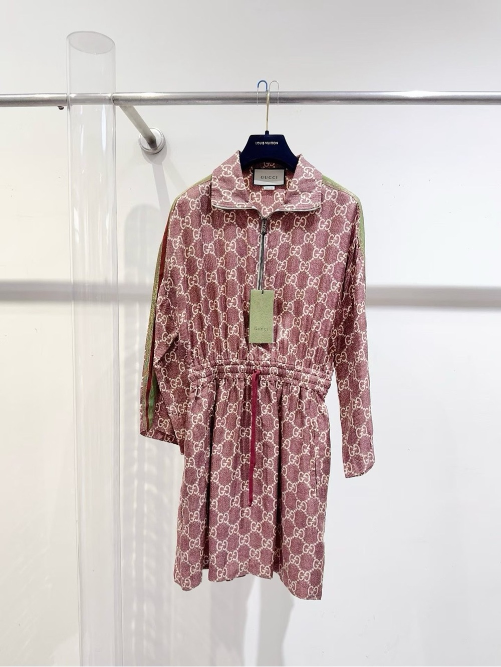 Gucci Beige and Burgundy GG Jacquard Shirt